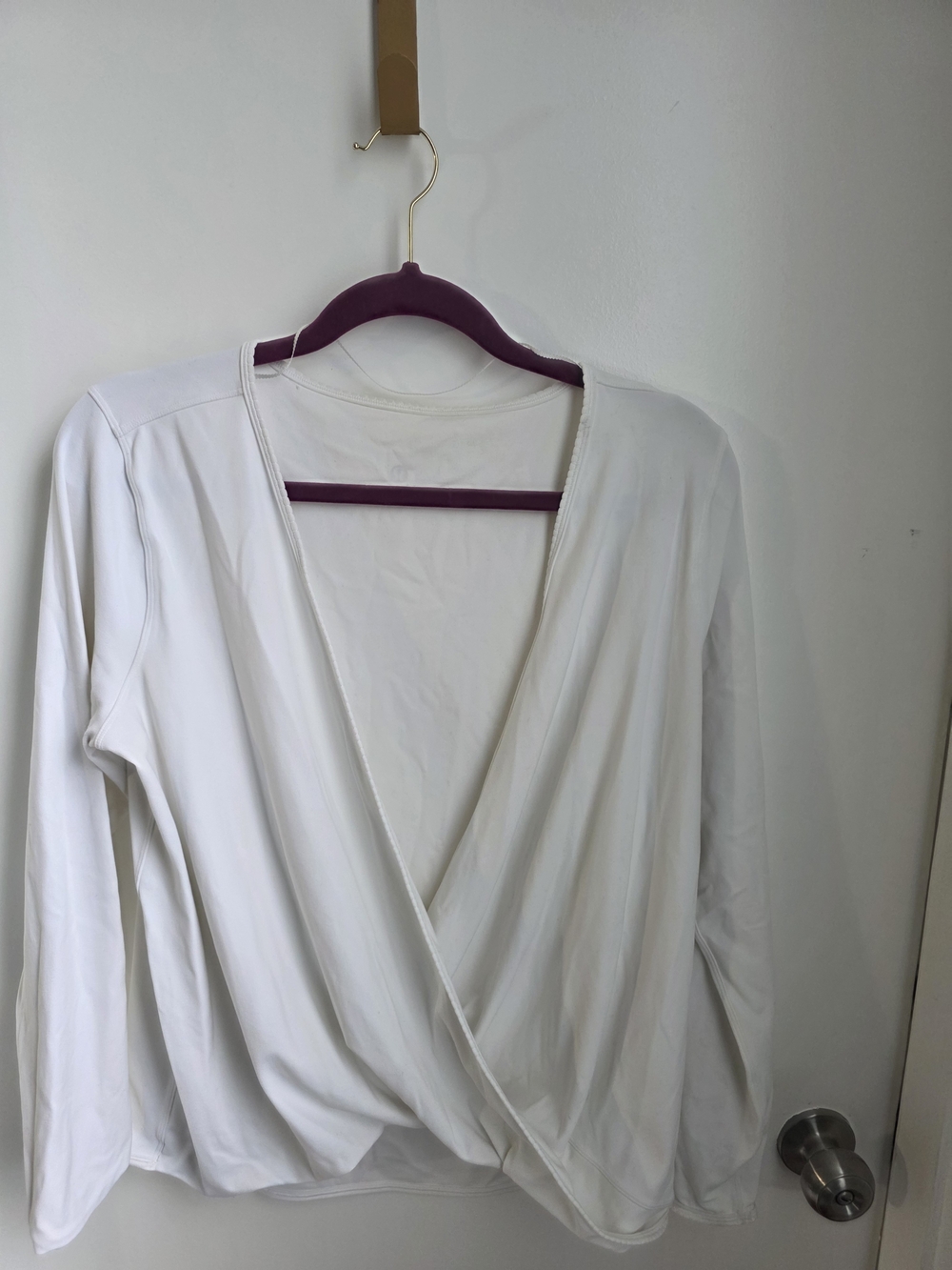 Lululemon Women's White Long Sleeve Wrap Top